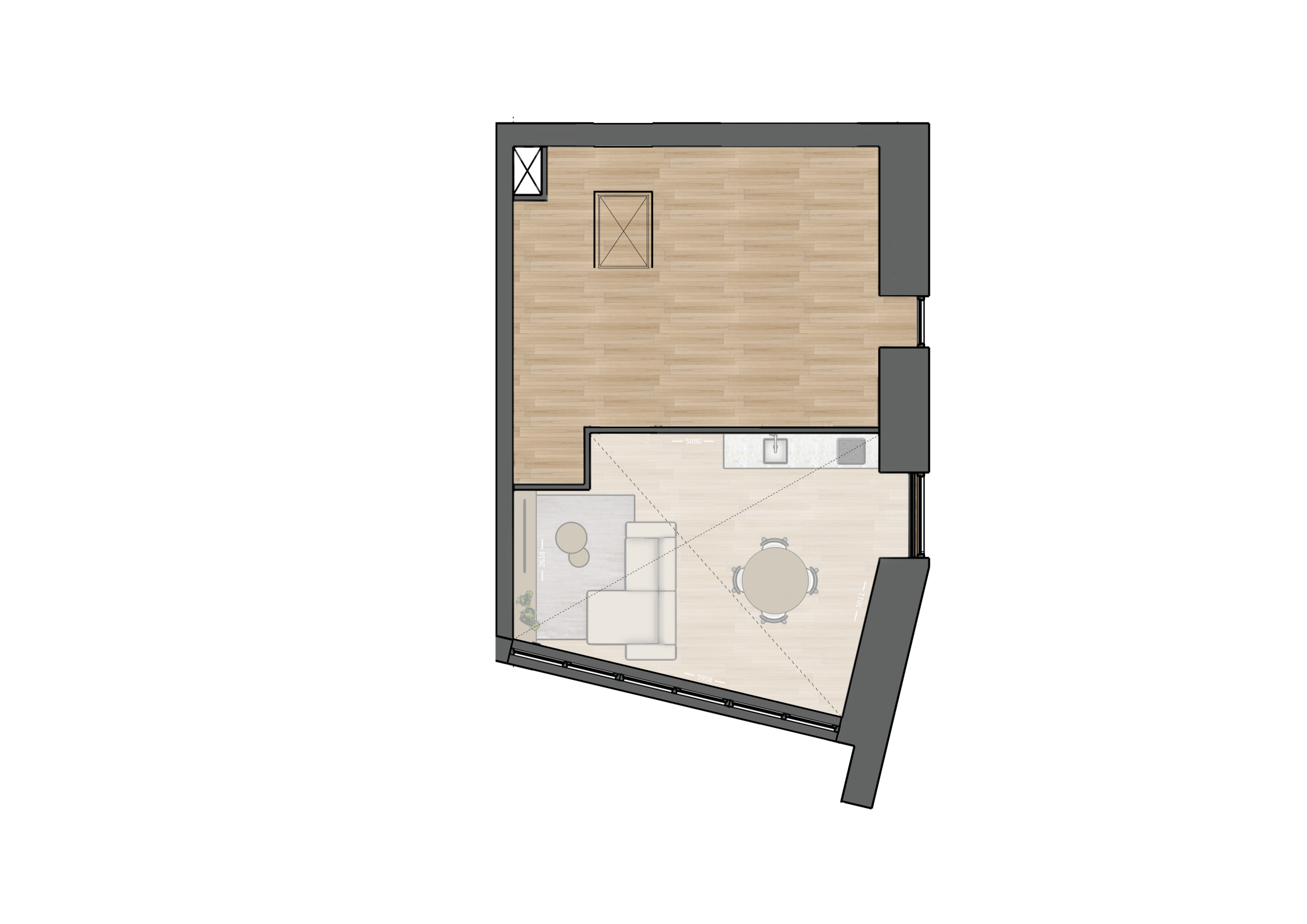 Plattegrond _ Appartement 23 - opbergzolder